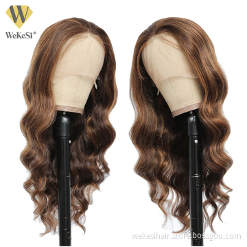 Highlight piano 4/27 Straight 30 inch lace closure wig Ombre 13X4 virgin transparent HD lace front human hair wigs